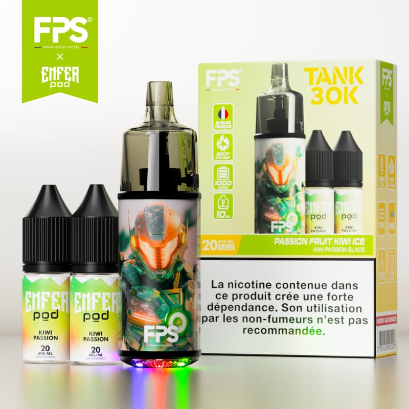 TANK 30K FPS PASSION FRUIT KIWI ICE ENFER POD - TANK 30K FPS